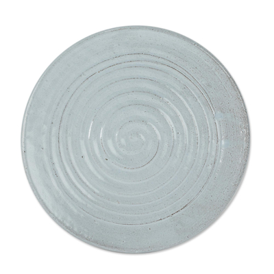 Salatteller aus Keramik, (Paar) - Kunsthandwerklich gefertigte Salatteller mit Spiralmotiv (Paar)