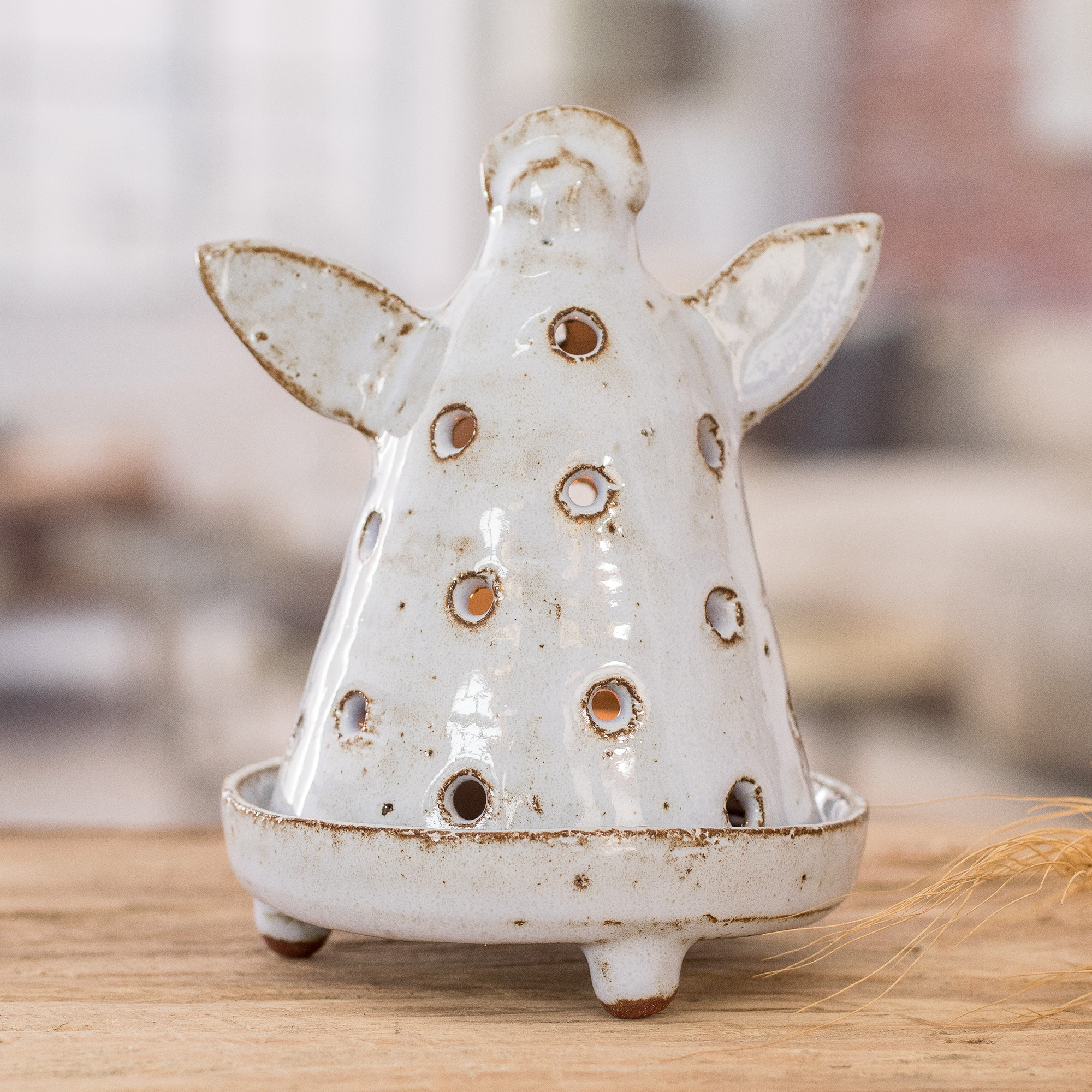 Angel-Shaped Ceramic Incense Holder (2 Pieces), 'Angel on Earth