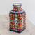 Vase aus Keramik, 'Contemporary Garden' - Keramikvase im Talavera-Stil, hergestellt in El Salvador