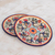 Ceramic plates, 'Vibrant Garden' (pair) - Talavera-Style Ceramic Plates from El Salvador (Pair) thumbail