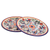 Ceramic plates, 'Vibrant Garden' (pair) - Talavera-Style Ceramic Plates from El Salvador (Pair) (image 2a) thumbail
