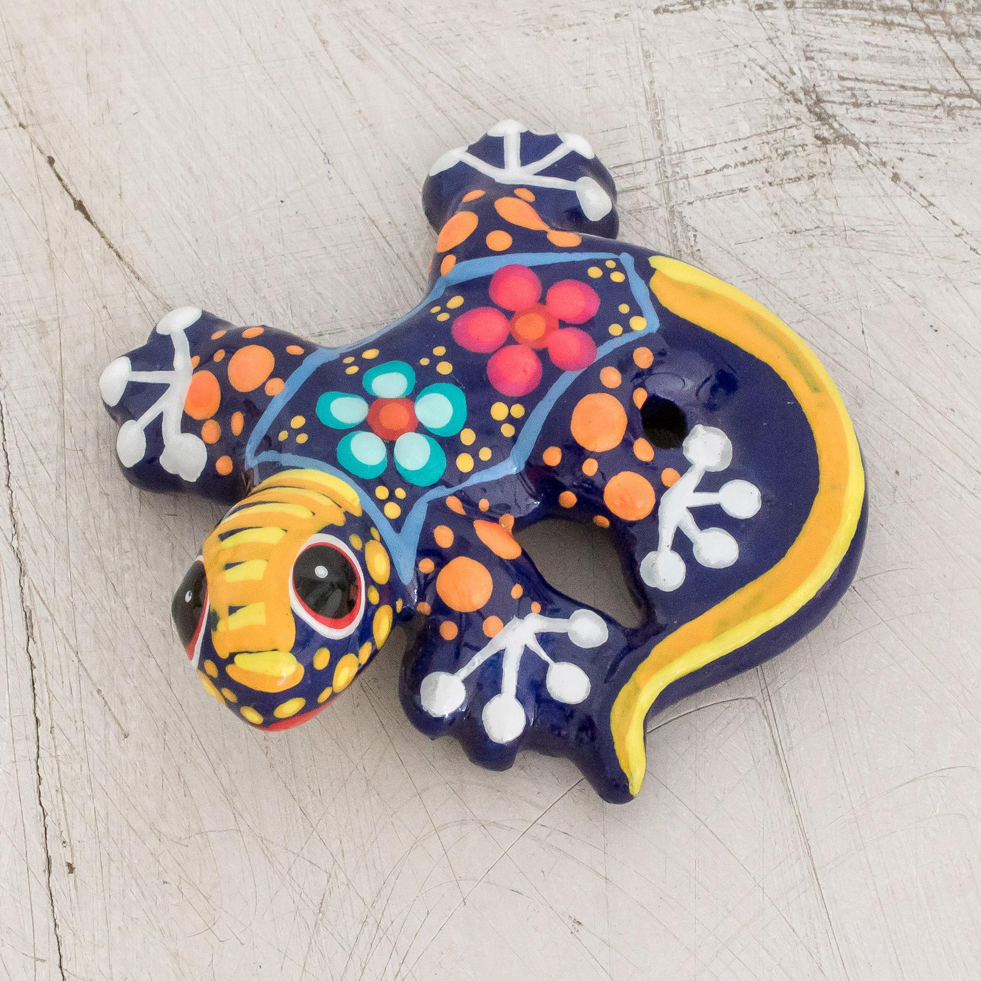 Hand Painted Gecko Ceramic Beads Choice of Color for Earrings or Bracelets 