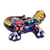 Ceramic figurine, 'Gecko of the Garden in Blue' - Hand-Painted Blue Multicolor Floral Motif Gecko Figurine (image 2d) thumbail