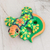 Keramische Figur, 'Gecko des Gartens in Kalk'. - Handgemaltes hellgrünes Blumenmotiv Gecko-Figur