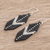 Glass beaded dangle earrings, 'Striking Enchantment' - Two-Tone Glass Beaded Dangle Earrings from El Salvador