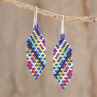 Featured review for Glass beaded dangle earrings, Multicolored Enchantment