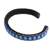 Glass beaded cuff bracelet, 'Lake Colors' - Blue Glass Beaded Cuff Bracelet from El Salvador