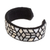 Glass beaded cuff bracelet, 'Striking Geometry' - Geometric Glass Beaded Cuff Bracelet from El Salvador