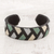 Glass beaded cuff bracelet, 'Jungle Thatch' - Zigzag Glass Beaded Cuff Bracelet from El Salvador