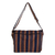 Cotton messenger bag, 'Straight Paths' - Striped Cotton Messenger Bag in Midnight and Ginger