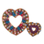 Cotton wreath, 'Quitapenas in Love' - Heart-Themed Worry Doll Cotton Wreath from Guatemala thumbail