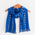 Cotton scarf, 'Courageous Paths' - Striped Cotton Wrap Scarf in Lapis from Guatemala