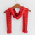 Cotton scarf, 'Subtle Passion' - Crimson and Tangerine Cotton Wrap Scarf from Guatemala