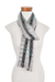 Cotton scarf, 'Elegant Subtlety' - Handwoven Cotton Wrap Scarf in Ash from Guatemala
