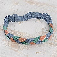 Cotton headband, 'Sololá Summer' - Multicolored Braided Cotton Headband