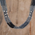 Glass beaded strand necklace, 'Harmonious Elegance in Black' - Black and White Glass Beaded Strand Necklace from Guatemala (image 2) thumbail