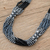 Glass beaded strand necklace, 'Harmonious Elegance in Black' - Black and White Glass Beaded Strand Necklace from Guatemala (image 2b) thumbail