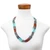 Glass beaded strand necklace, 'Harmonious Elegance in Brown' - Brown and Turquoise Blue Glass Beaded Strand Necklace (image 2j) thumbail