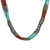 Glass beaded strand necklace, 'Harmonious Elegance in Brown' - Brown and Turquoise Blue Glass Beaded Strand Necklace thumbail