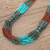 Glass beaded strand necklace, 'Harmonious Elegance in Brown' - Brown and Turquoise Blue Glass Beaded Strand Necklace (image 2b) thumbail