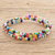 Glass and crystal beaded wrap bracelet, 'Happiness and Harmony' - Colorful Glass and Crystal Beaded Wrap Bracelet thumbail