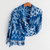 Rayon shawl, 'Royal Blue Silhouettes' - Handwoven Royal Blue Shibori Rayon Shawl from Guatemala