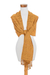 Cotton shawl, 'Subtle Texture in Saffron' - Textured Cotton Shawl in Saffron from Guatemala (image 2b) thumbail