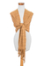 Cotton shawl, 'Subtle Texture in Caramel' - Textured Cotton Shawl in Caramel from Guatemala (image 2b) thumbail