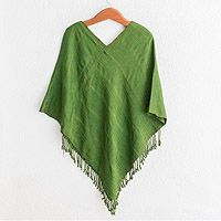 Cotton poncho, Forest Texture