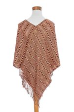 Cotton poncho, 'Fusion of Color' - Patterned Cotton Poncho Handwoven in Guatemala