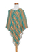 Cotton poncho, 'Beach Stripes' - Handwoven Striped Cotton Poncho from Guatemala (image 2c) thumbail