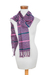 Cotton scarf, 'Pastel Paths' - Bright Pastel Patterned All Cotton Scarf from Guatemala thumbail