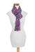 Cotton scarf, 'Pastel Paths' - Bright Pastel Patterned All Cotton Scarf from Guatemala (image 2b) thumbail