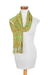 Cotton scarf, 'Citrus Paths' - Handmade 100% Cotton Scarf in Citrus Shades thumbail