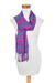 Rayon scarf, 'Sweet Sunset' - Bright Multicolored Rayon Scarf from Guatemala