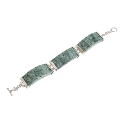Jade-Gliederarmband - Apfelgrünes Jade-Gliederarmband aus Guatemala