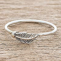 Featured review for Sterling silver band ring, Fallen Feather