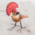Keramikfigur - Handbemalte königliche Fliegenfänger-Vogelfigur aus Keramik