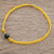 Jade anklet, 'Boho Rope in Yellow' - Jade Anklet with Adjustable Yellow Cord from Guatemala thumbail
