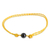 Jade anklet, 'Boho Rope in Yellow' - Jade Anklet with Adjustable Yellow Cord from Guatemala (image 2b) thumbail