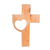Wood wall cross, 'Cross with Heart' - Wood Wall Cross with a Heart Design from Guatemala