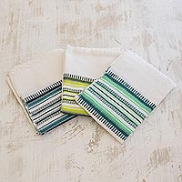 Cotton dish towels, 'Fruit Colors' (set of 3) - 3 Handwoven Guatemalan Cotton Fruit Color Dish Towels