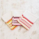 Cotton dish towels, 'Warm Colors' (set of 3) - Set of 3 Handwoven Guatemalan Cotton Dish Towels