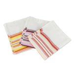 Cotton dish towels, 'Warm Colors' (set of 3) - Set of 3 Handwoven Guatemalan Cotton Dish Towels