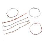 Glass beaded macrame bracelets, 'Boho Histories' (set of 7) - Glass Beaded Macrame Bracelets from Guatemala (Set of 7)