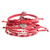 Makramee-Armbänder aus Glasperlen, (7er-Set) - Makramee-Armbänder aus Glasperlen in Rot (7er-Set)