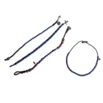 Lapis lazuli and leather bracelets, 'Rugged Vibes' (set of 4) - Lapis Lazuli and Leather Bracelets from Guatemala (Set of 4)