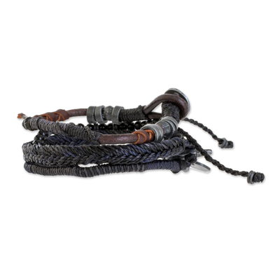 Makramee-Armbänder, (4er-Set) - Set aus 4 handgefertigten Makramee-Armbändern