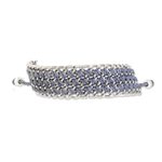 Hand-knotted wristband bracelet, 'Bold Mail in Cadet Blue' - Hand-Knotted Wristband Bracelet in Cadet Blue with Metal