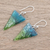 Recycled CD dangle earrings, 'Ombre Triangles' - Triangular Recycled CD Dangle Earrings from Guatemala (image 2b) thumbail
